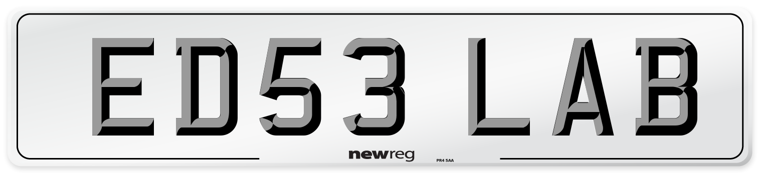 ED53 LAB Number Plate from New Reg